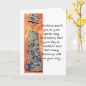 Carte de voeux d'anniversaire de l'art du fil (Fleur jaune)