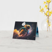 Carte de voeux d'anniversaire de l'astronaute (Fleur jaune)