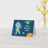 Carte de voeux d'anniversaire de l'astronaute spat (Fleur jaune)