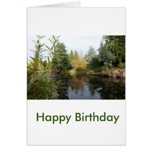carte de voeux d'anniversaire de l'étang de détent