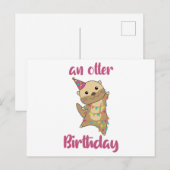 Carte de vœux d'anniversaire de loutre mignonne et (Devant / Derrière)