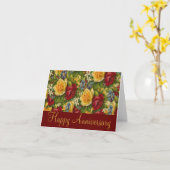 Carte de vœux d'anniversaire de mariage avec de be (Fleur jaune)