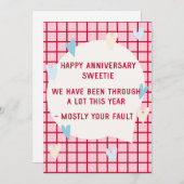 Carte de vœux d'anniversaire de mariage drôle pour (Devant / Derrière)