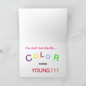 Carte de voeux d'anniversaire de modèle d'âge de (Intérieur)