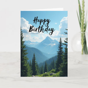 Carte de vœux d'anniversaire de montagne