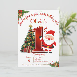 Carte de vœux d'anniversaire de Noël magique pour