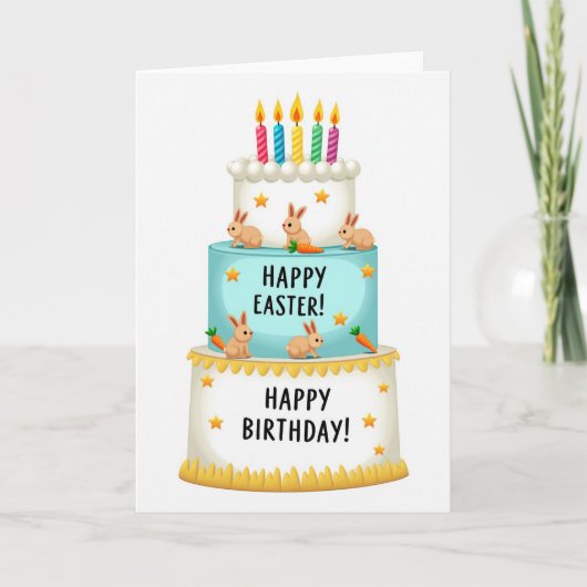 Carte de vœux d'anniversaire de Pâques (Devant)