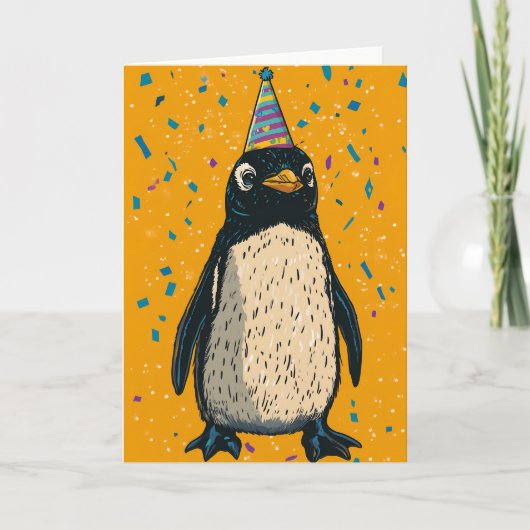 Carte de voeux d'anniversaire de Penguin (Devant)