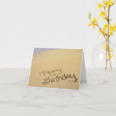 Carte de voeux d'anniversaire de plage (Fleur jaune)