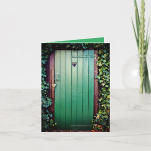 Carte de vœux d'anniversaire de porte de jardin ve