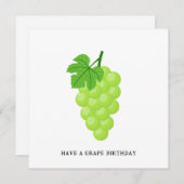 Carte de voeux d'anniversaire de raisins amusants (Devant / Derrière)