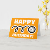 Carte de voeux d'anniversaire de sport | volley-ba (Fleur jaune)