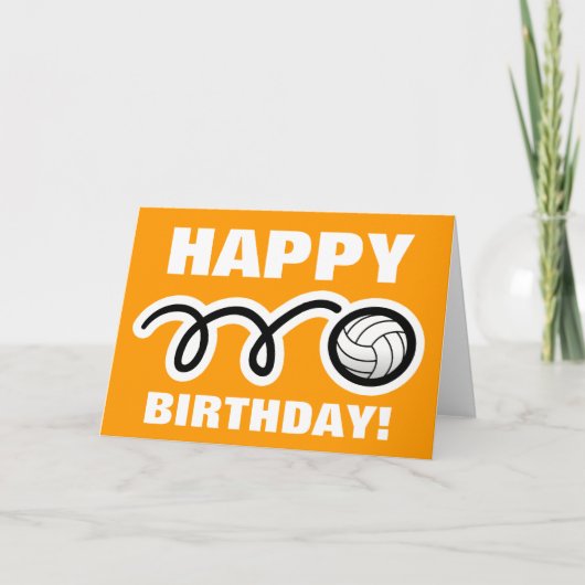 Carte de voeux d'anniversaire de sport | volley-ba (Devant)