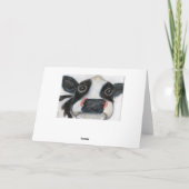 Carte de vœux d'anniversaire de vache mignonne à p (Dos)