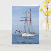 Carte de voeux d'anniversaire de yacht (Fleur jaune)