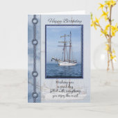 Carte de voeux d'anniversaire de yacht avec le (Fleur jaune)