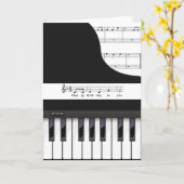 carte de voeux d'anniversaire des clefs de piano (Fleur jaune)