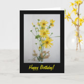 Carte de voeux d'anniversaire des Fleurs sauvages  (Fleur jaune)