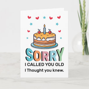 Carte de vœux d'anniversaire désolée de vous avoir