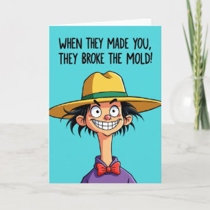 Carte de vœux d'anniversaire dessin animé unique