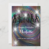 Carte de vœux d'anniversaire disco psychédélique f (Devant)