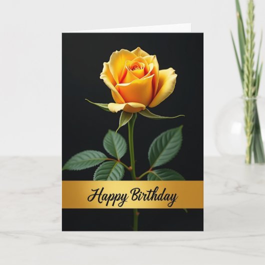 Carte de vœux d'anniversaire dorée (Devant)