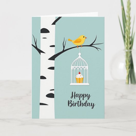 Carte de voeux d'anniversaire douce en forme de ca (Devant)