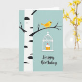 Carte de voeux d'anniversaire douce en forme de ca (Fleur jaune)