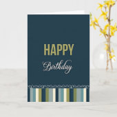 Carte de vœux d'anniversaire douce sarcelle (Fleur jaune)