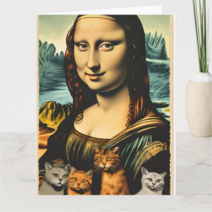 Carte de vœux d'anniversaire drôle de Mona Lisa av
