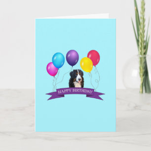 Carte de voeux d'anniversaire du chien de montagne
