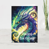 Carte de voeux d'anniversaire du Dragon celtique (Devant)