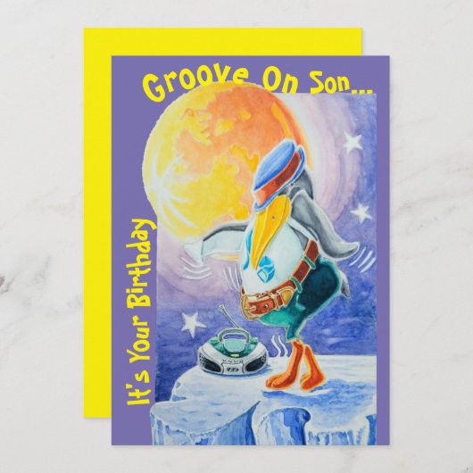 Carte de voeux d'anniversaire d'un filsCarte de re (Devant / Derrière)