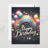 Carte de vœux d'anniversaire élégante (Devant / Derrière)