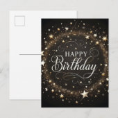 Carte de vœux d'anniversaire élégante à paillettes (Devant / Derrière)
