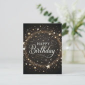 Carte de vœux d'anniversaire élégante à paillettes (Debout devant)