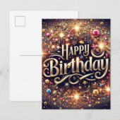 Carte de vœux d'anniversaire élégante et vibrante  (Devant / Derrière)