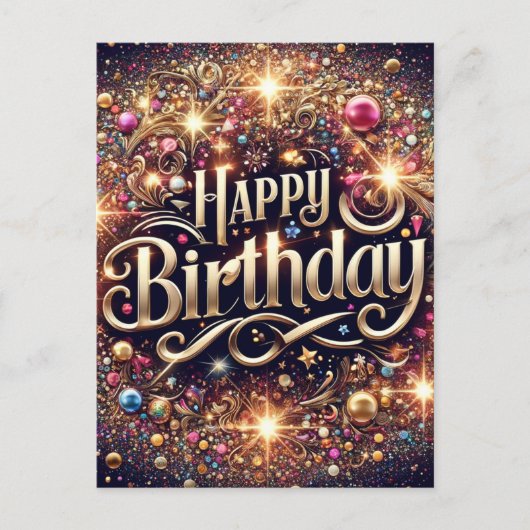 Carte de vœux d'anniversaire élégante et vibrante  (Devant)