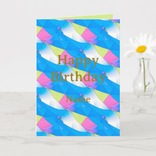 Carte de voeux d'anniversaire élégantes lignes cou