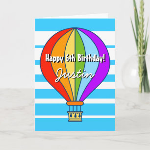 Carte de vœux d'anniversaire en montgolfière pour