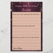 Carte de voeux d'anniversaire en or rose de Bourgo (Devant)