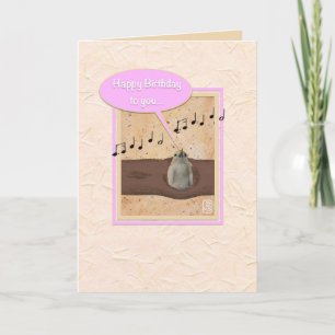 Carte de vœux d'anniversaire encadrée rose pour oi