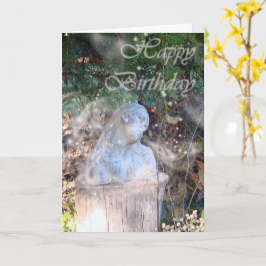 Carte de voeux d'anniversaire enchantée (Fleur jaune)
