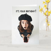 Carte de vœux d'anniversaire étonnée (Fleur jaune)