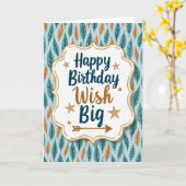 Carte de vœux d'anniversaire feuillue (Fleur jaune)