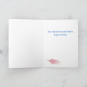 Carte de voeux d'anniversaire Flamant rose rose (Intérieur)