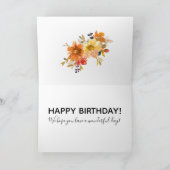 Carte de vœux d'anniversaire Fleurs d'automne (Intérieur)