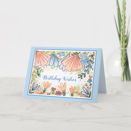 Carte de voeux d'anniversaire Fleurs de Pays (Devant)