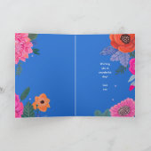 Carte de voeux d'anniversaire floral brillant (Intérieur)