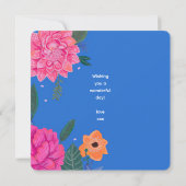 Carte de voeux d'anniversaire floral brillant (Dos)